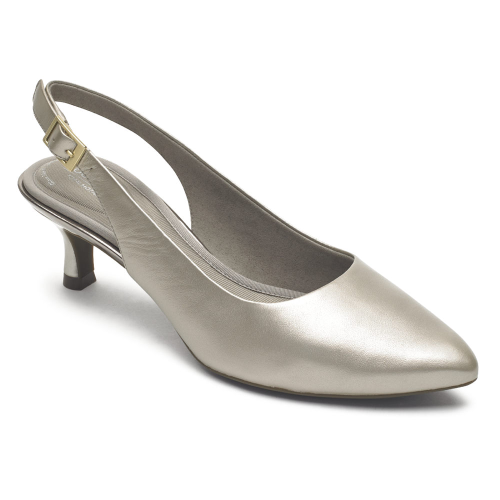 Rockport Womens Total Motion Kaiya Slingback - Pumps Silver - YAN158439